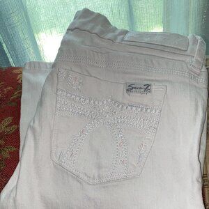 WOMEN’S SEVEN7 Size 6 23” inseam Cropped JEANs RELAXED EASY FIT white